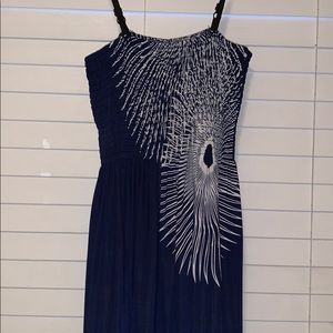blue full length sun dress super comfy